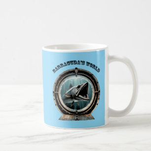 Porthole View a Barracuda Fish Underwater URM Kaffemugg