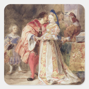Portia and Bassanio, c.1826 (w/c, brun bläck, body Fyrkantigt Klistermärke