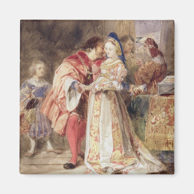 Portia and Bassanio, c.1826 (w/c, brun bläck, body Magnet (Framsidan)