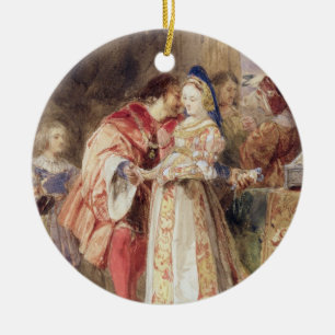 Portia och Bassanio, c.1826 (w/c, brunt bläck, Julgransprydnad Keramik