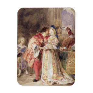 Portia och Bassanio, c.1826 (w/c, brunt bläck, Magnet