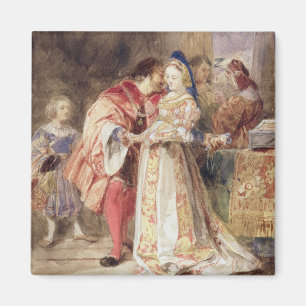 Portia och Bassanio, c.1826 (w/c, brunt bläck, Magnet