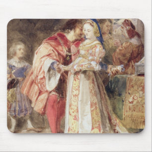 Portia och Bassanio, c.1826 (w/c, brunt bläck, Musmatta