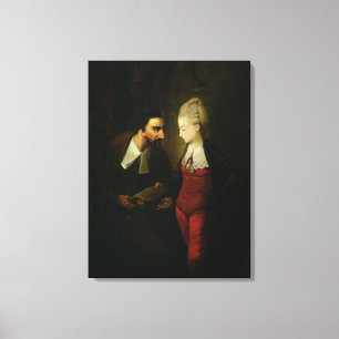 Portia och Shylock från "köpmannen av Venedig" A Canvastryck