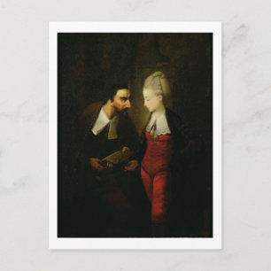 Portia och Shylock från "The Merchant of Venice" A Vykort