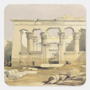 Portico of the Temple of Kalabshah, från "Egypten Fyrkantigt Klistermärke