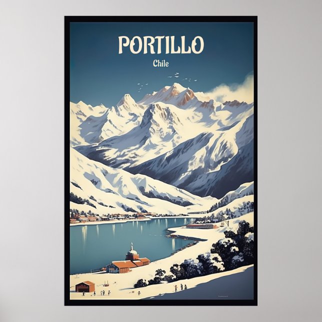 Portillo, Chile, Ski Travel Poster (Framsidan)