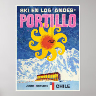 Portillo,Chile,Vintage Ski-Poster Poster