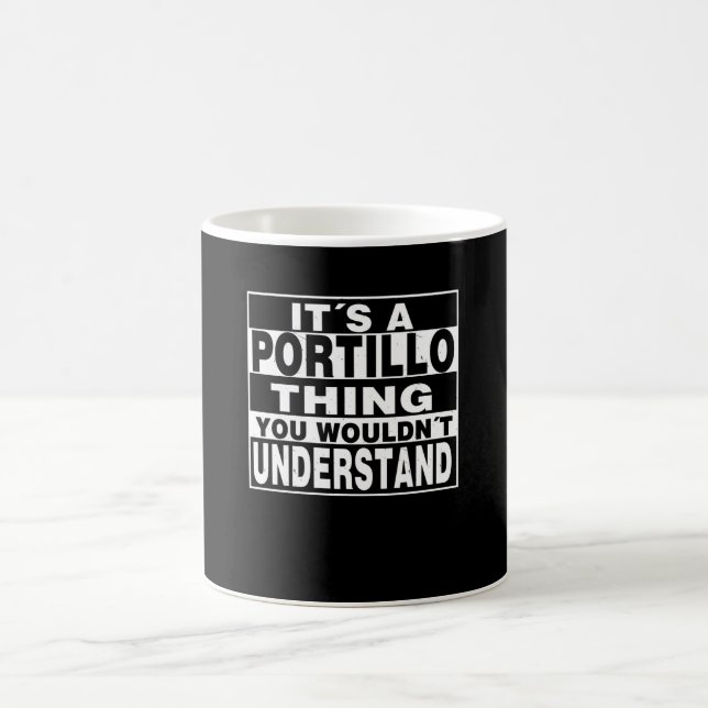 PORTILLO Surname Personlig Gift Kaffemugg (Center)