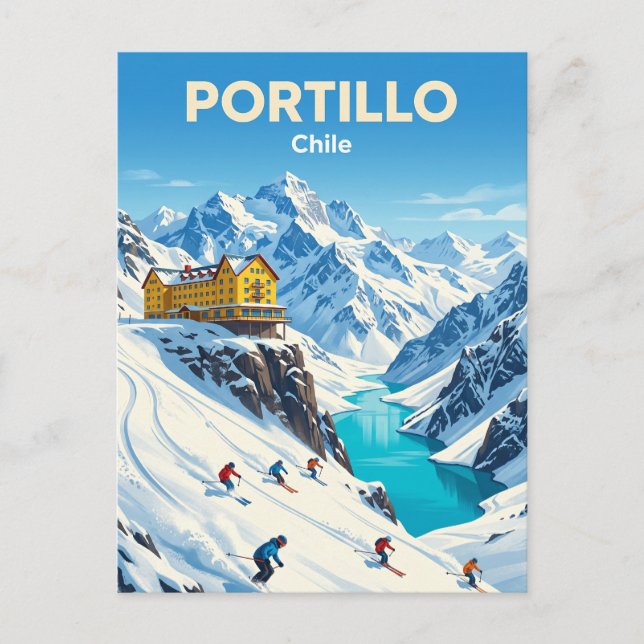 Portillo vintersportområde Chile Vykort (Framsida)