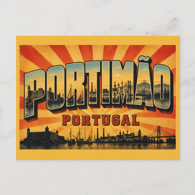 Portimão Portugal Fästning Vykort (Framsida)