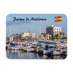 Portixol marina vid dusk - Palma de Mallorca Magnet