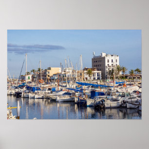 Portixol marina vid dusk - Palma de Mallorca Poster