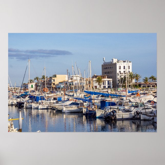 Portixol marina vid dusk - Palma de Mallorca Poster (Framsidan)
