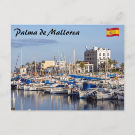 Portixol marina vid skymning - Palma de Mallorca Vykort