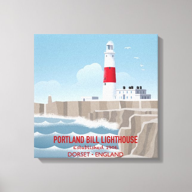 Portland Bill fyr Canvastryck (Framsida)