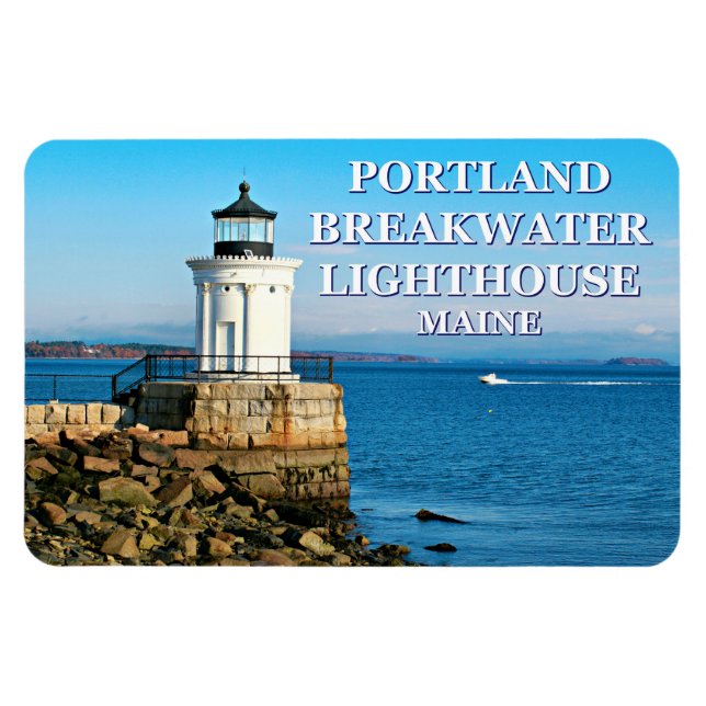 Portland Breakwater fyr, Maine Magnet (Horisontell)