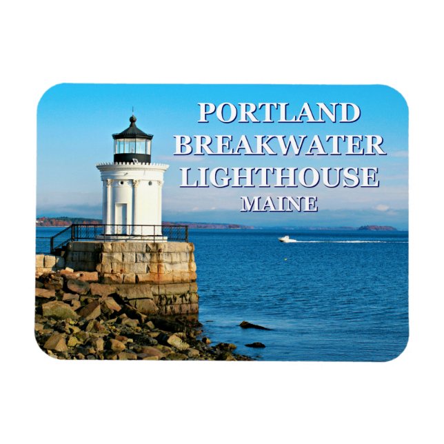 Portland Breakwater fyr, Maine Magnet (Horisontell)