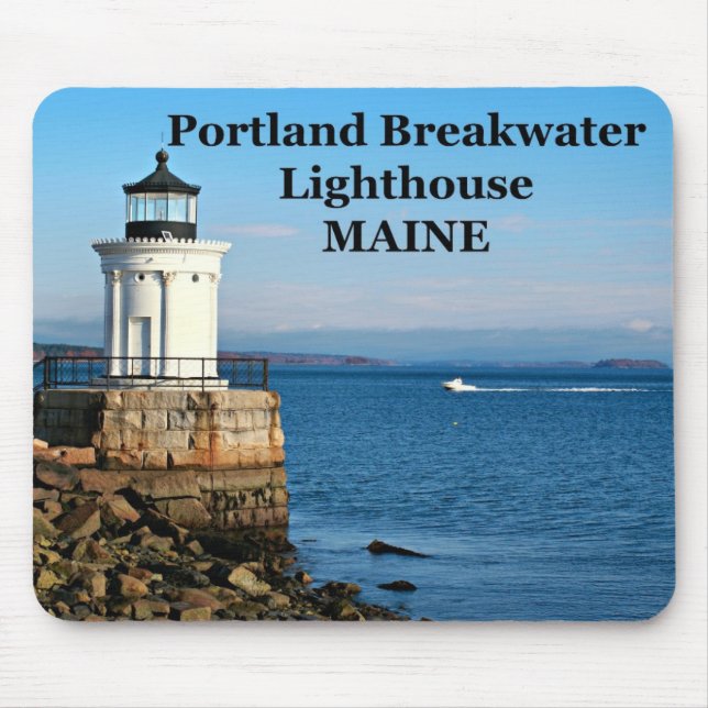 Portland Breakwater fyr, Maine Mousepad Musmatta (Framsidan)