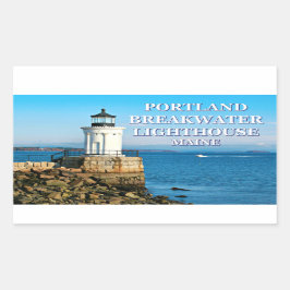 Portland Breakwater fyr, Maine Rektangulärt Klistermärke