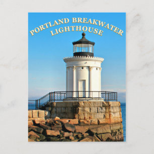 Portland Breakwater Lighthouse, Maine Postcard Vykort
