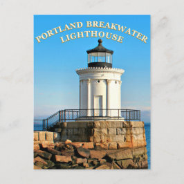 Portland Breakwater Lighthouse, Maine Postcard Vykort
