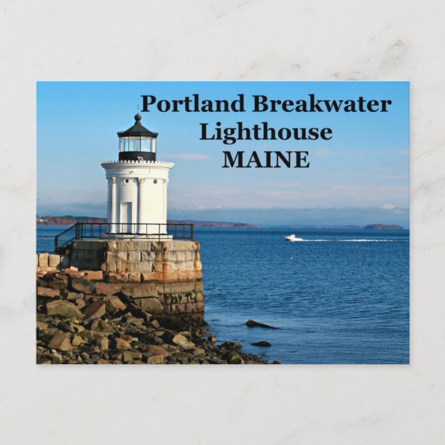 Portland Breakwater Lighthouse, Maine Postcard Vykort (Framsida)