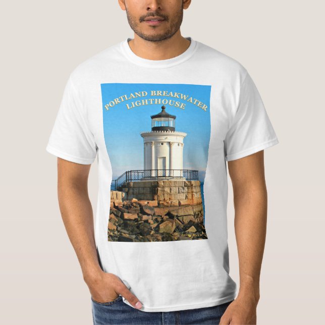 Portland Breakwater Lighthouse, Maine T-Shirt (Framsida)