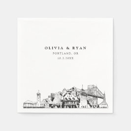 Portland Bröllop Papper Cocktail Napkin Pappersservett