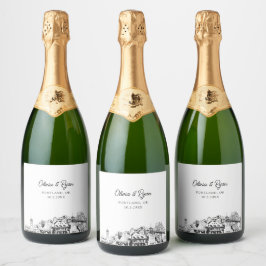 Portland Bröllop Personlig Champagne-etikett