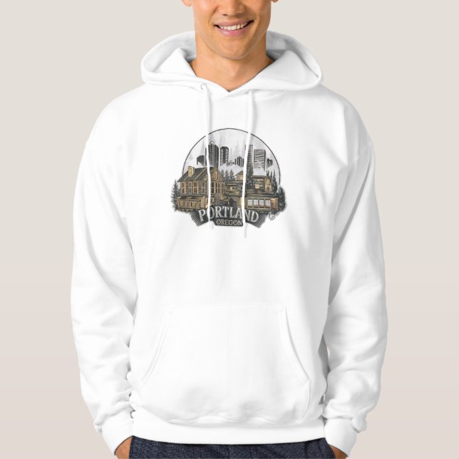 Portland City Oregon USA Hoodie (Framsida)