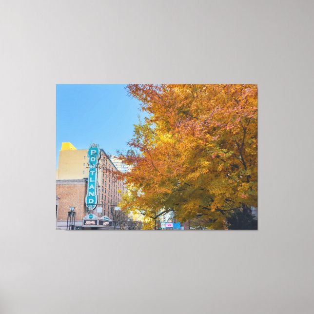 Portland Cityscape på hösten Canvastryck (Framsida)