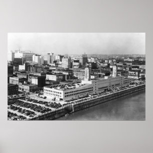 Portland ELLER antennen beskådar från Hawthorne Poster