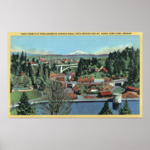 Portland, ELLER - beskåda från stad parkerar Poster