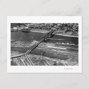 Portland, ELLER Broadway Bridge och Depot Vykort