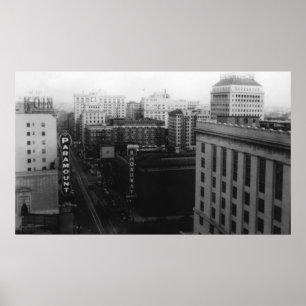 Portland, ELLER Broadway från Main St. Poster