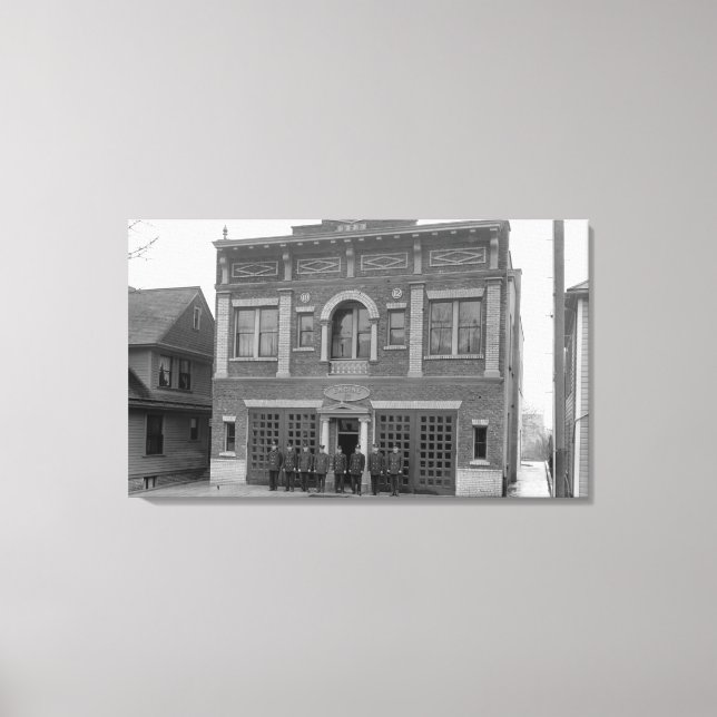 Portland, ELLER Fire Station #17, vyfoto Canvastryck (Framsida)