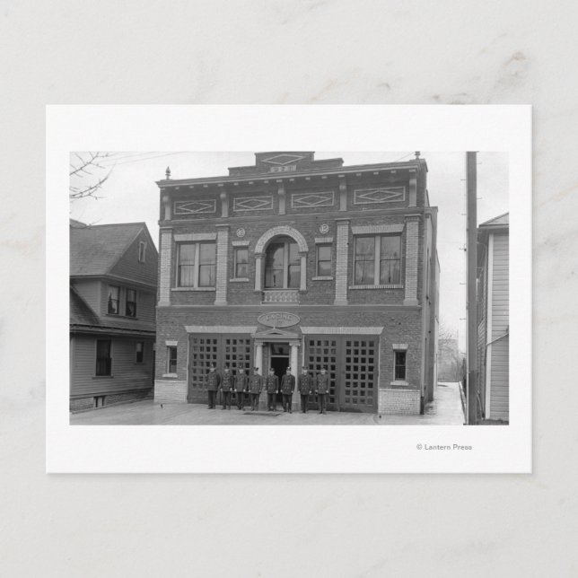 Portland, ELLER Fire Station #17, vyfoto Vykort (Framsida)