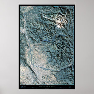 Portland, ELLER & Mt. St Helens-satellit poster
