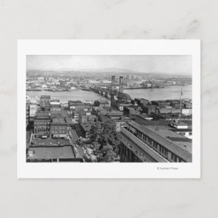 Portland, ELLER View of City och Hawthorne Bridge Vykort