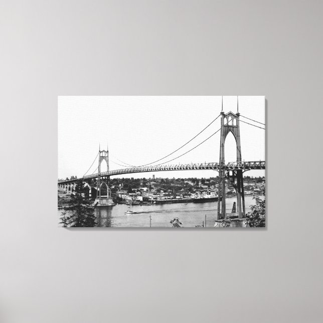 Portland, ELLER View of St. John Bridge over Canvastryck (Framsida)