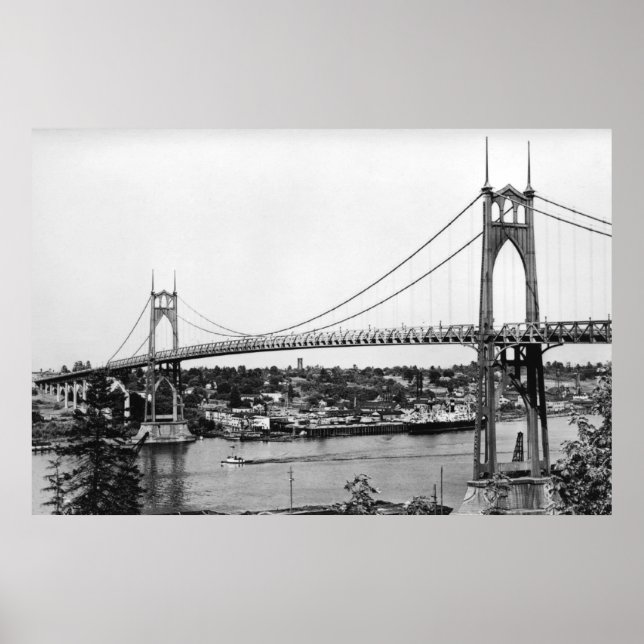 Portland, ELLER View of St. John Bridge over Poster (Framsidan)