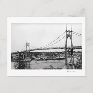 Portland, ELLER View of St. John Bridge over Vykort