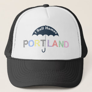 Portland Fastighets Hem Svart Basebollkeps Hatt Truckerkeps