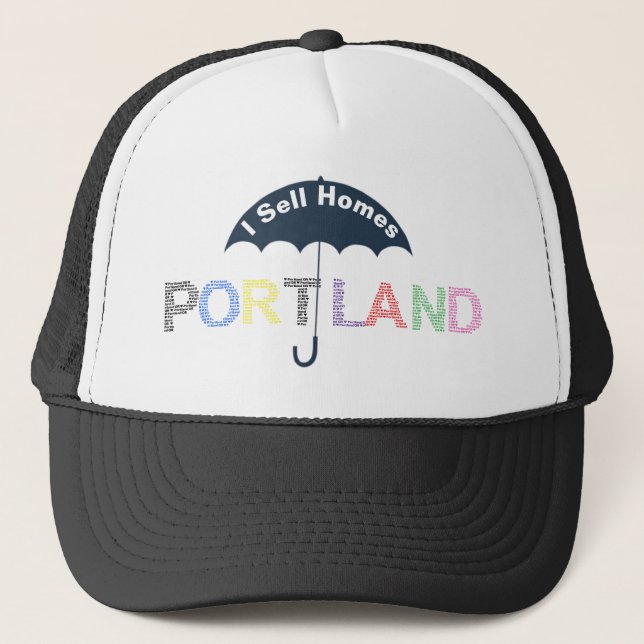 Portland Fastighets Hem Svart Basebollkeps Hatt Truckerkeps (Framsida)