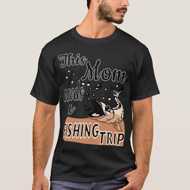 Portland Fiskande Mamma T Shirt (Framsida)