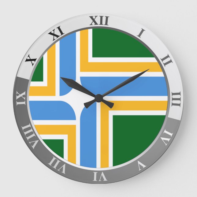 Portland flagga Large Clock Stor Klocka (Framsida)