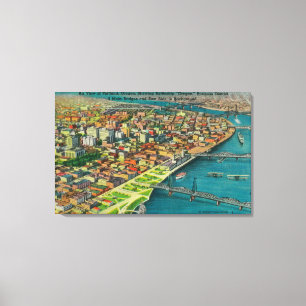 Portland från luftvisning överbryggar och canvastryck
