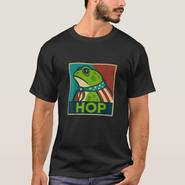 Portland Frog Hop T-Shirt | Funny Retro Amphibian  (Framsida)