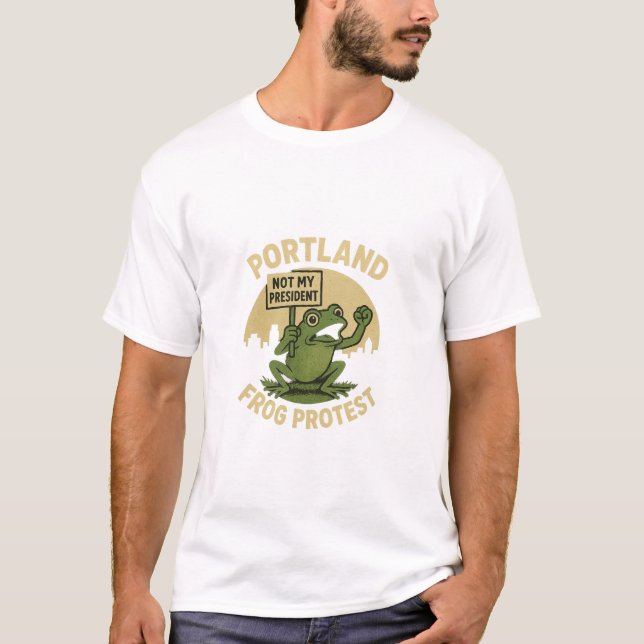 Portland Frog Protest T Shirt (Framsida)
